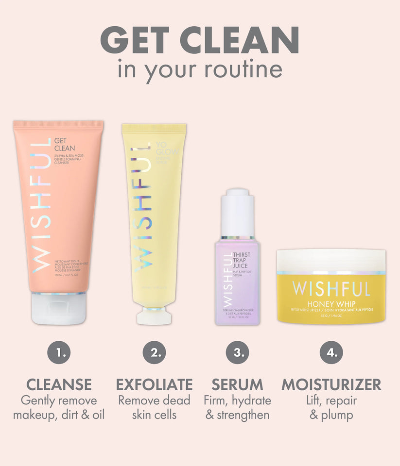 Huda Beauty Wishful Get Clean 2% PHA & Sea Moss Gentle Foaming Cleanser