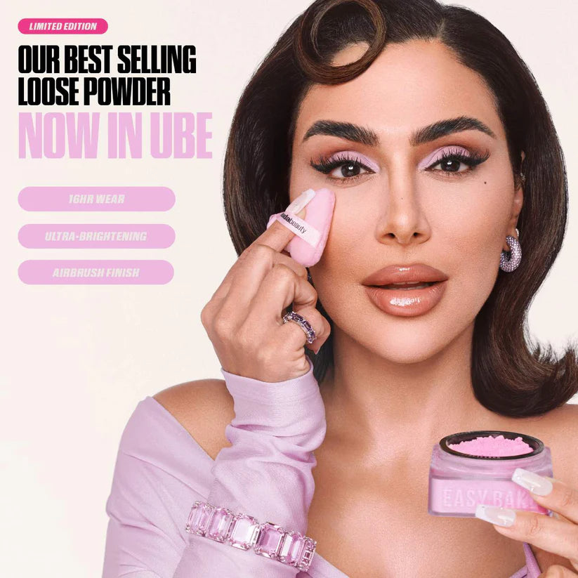 Huda Beauty-Easy Bake Loose Baking & Setting Powder- Ube Birthday Cake
