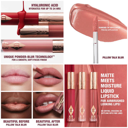 Charlotte Tilbury - Airbrush Flawless Matte Lip Blur Liquid Lipstick - PILLOW TALK BLUR