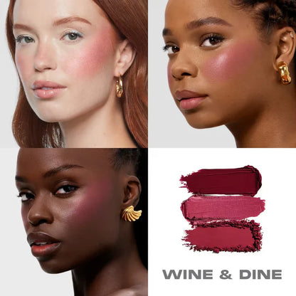 Morphe - Cheek Thrills Multi-Finish Face Trio - WINE & DINE