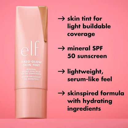 e.l.f. - Halo Glow Skin Tint Mineral SPF 50 - 5 LIGHT WARM