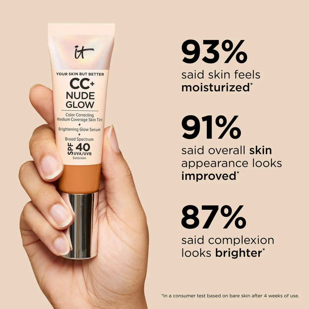 iT Cosmetics-CC+ Nude Glow Lightweight Foundation + Glow Serum with SPF 40