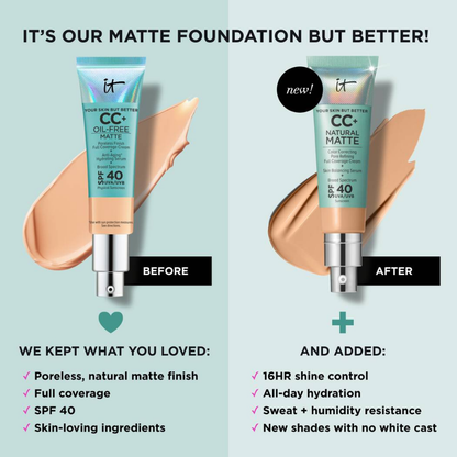 IT Cosmetics CC+ Natural Matte Foundation SPF40