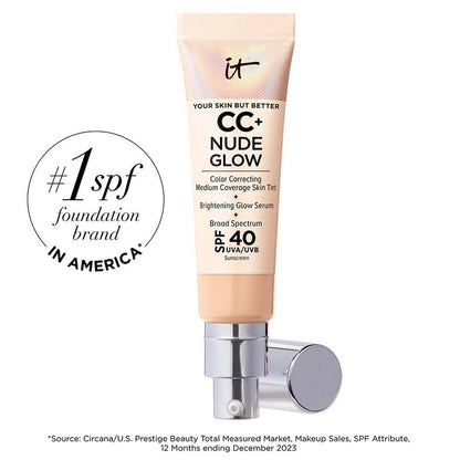 iT Cosmetics-CC+ Nude Glow Lightweight Foundation + Glow Serum with SPF 40