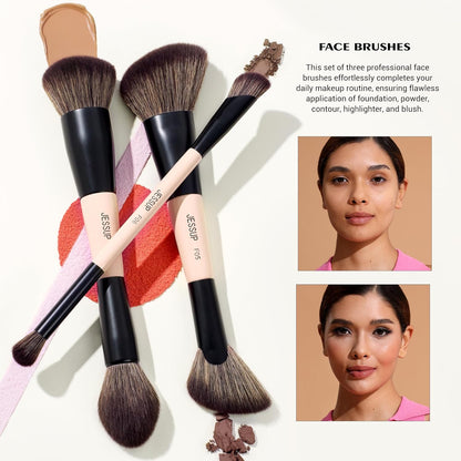 Jessup Makeup Lover Collection VI 14-in-7 Dual-Ended Brush Set