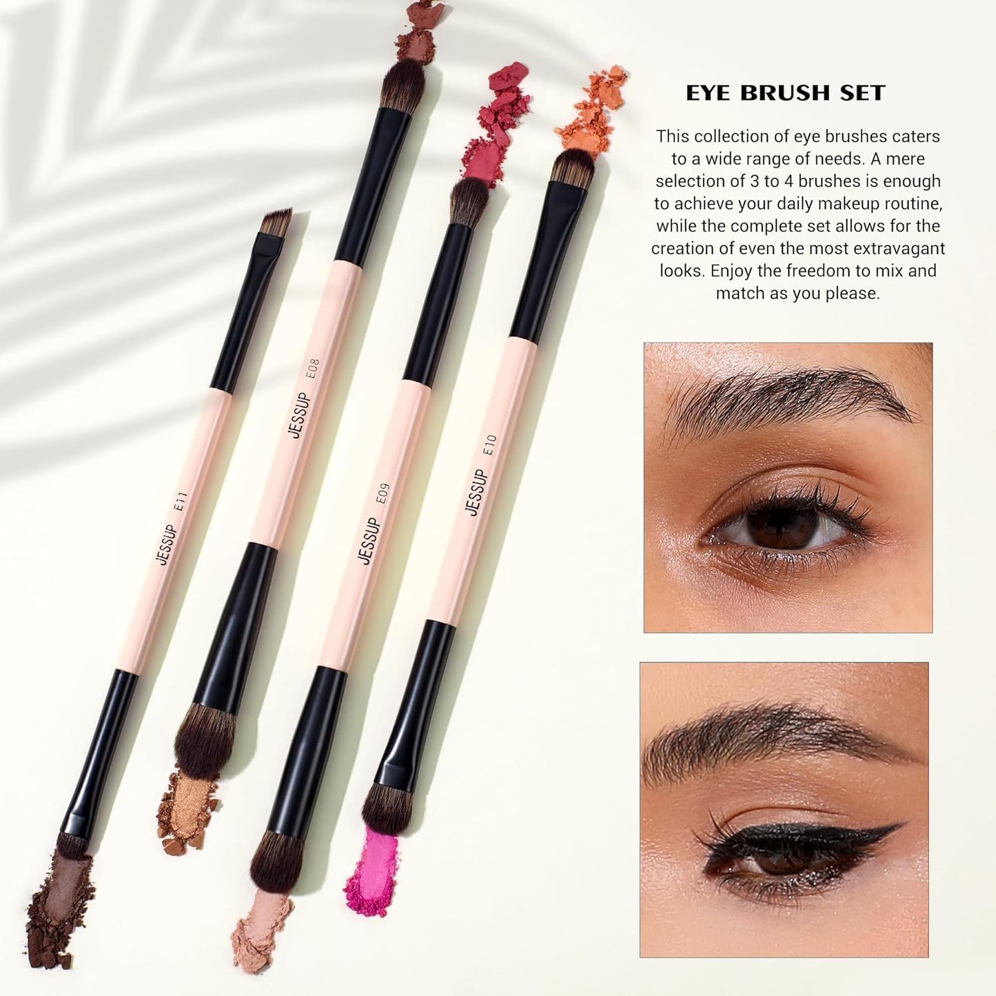 Jessup Makeup Lover Collection VI 14-in-7 Dual-Ended Brush Set