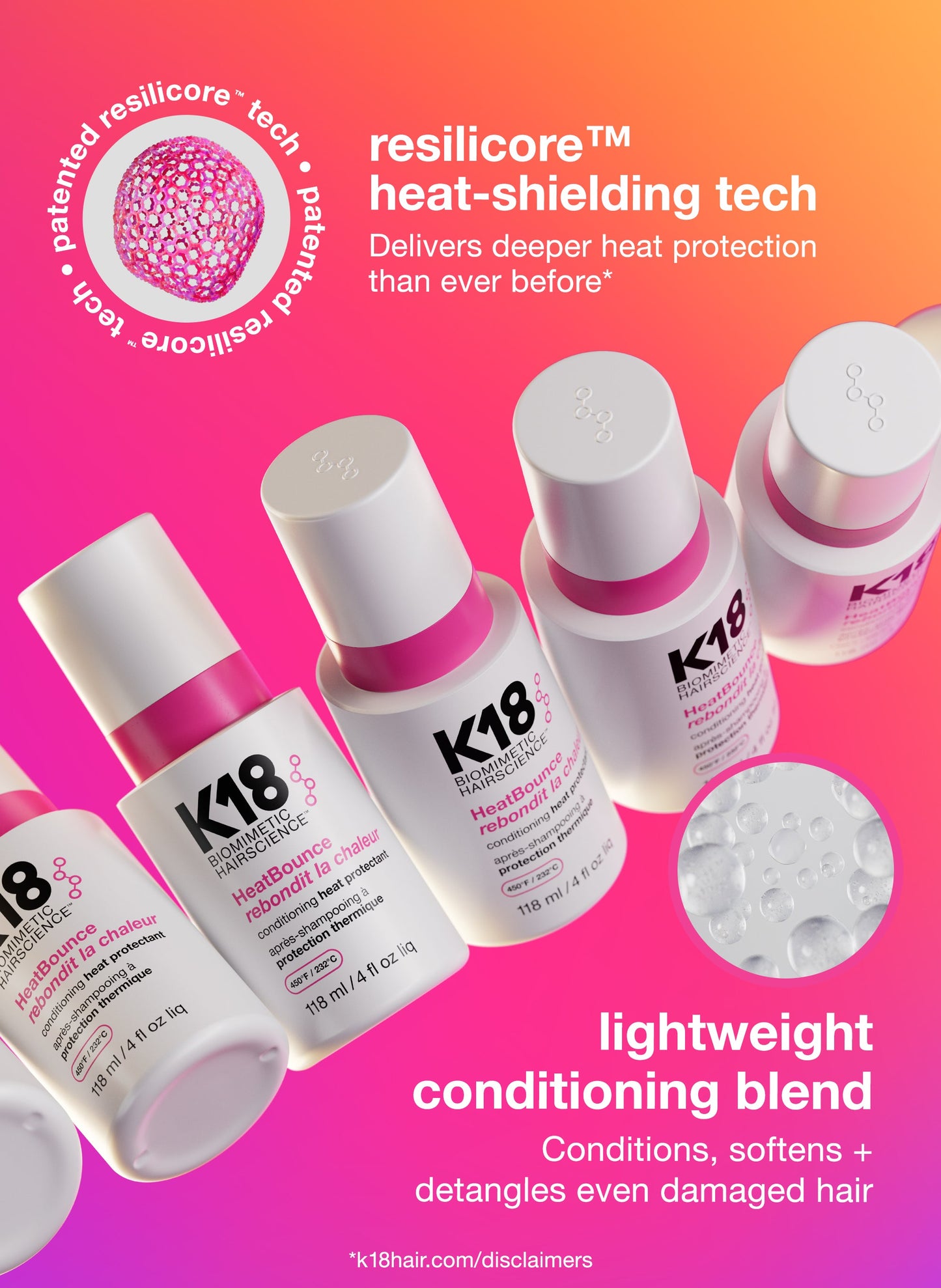 K18 Biomimetic Hairscience HeatBounce Conditioning Heat Protectant