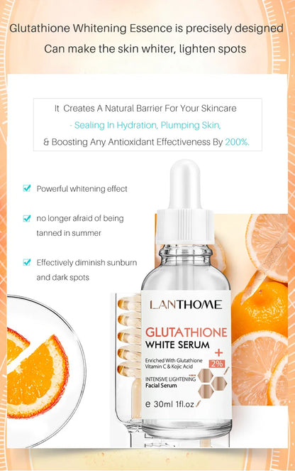 LANTHOME- Skin Care 30ml Hydrating Whitening Lightening Glutathion Face Serum