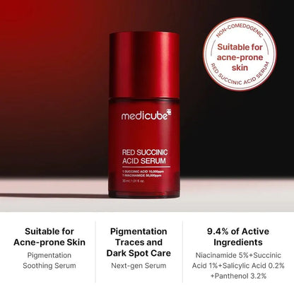 Medicube - Red Succinic Acid Serum(AHA+BHA+Succinic Acid) 40g