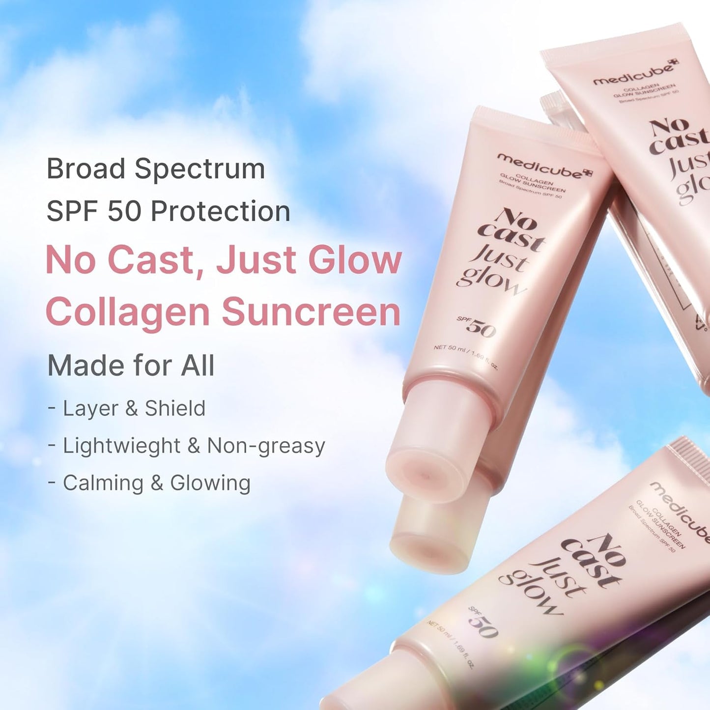 Medicube Collagen Glow Sunscreen SPF 50+ PA++++ “No Cast, Just Glow”