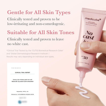 Medicube Collagen Glow Sunscreen SPF 50+ PA++++ “No Cast, Just Glow”