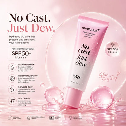 Medicube PDRN Hydrating UV Serum (SPF 50+ PA++++, “No Cast Just Dew”)