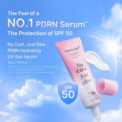 Medicube PDRN Hydrating UV Serum (SPF 50+ PA++++, “No Cast Just Dew”)