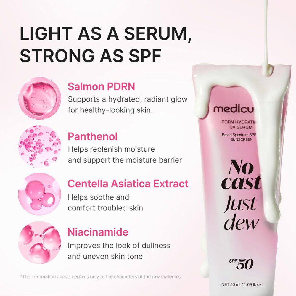 Medicube PDRN Hydrating UV Serum (SPF 50+ PA++++, “No Cast Just Dew”)