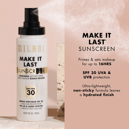 Milani Cosmetics Make It Last Sunscreen Setting Spray SPF 30