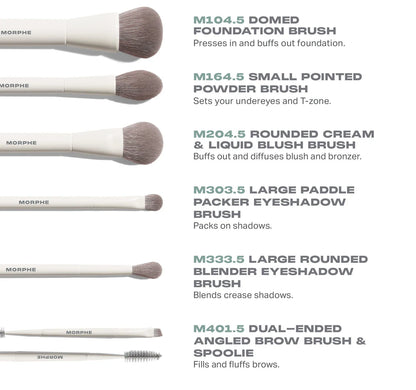 Morphe Along For The Glide 6-Piece Travel Brush Set