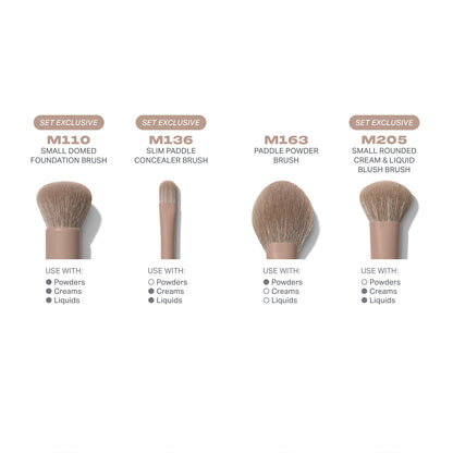 Morphe Iced Mocha 4-Piece Face Brush Set
