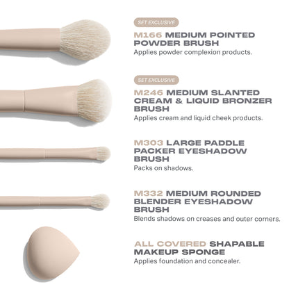 Morphe Oat Latte 5-Piece Face & Eye Brush Set