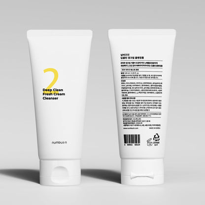 Numbuzin-No.2 Cleansing Foam-Deep Clean Fresh Cream Cleanser-4.05 fl. oz