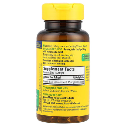 Nature Made Vitamin D3 1000 IU (25 mcg) Vitamin D Supplement
