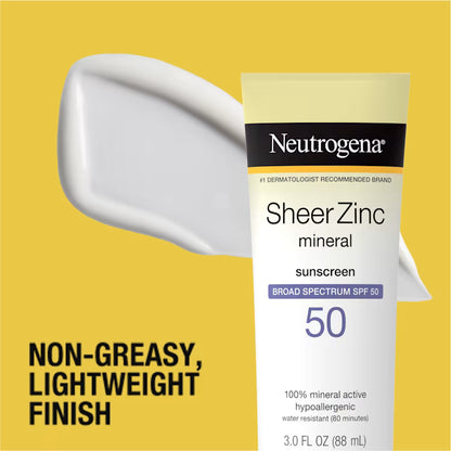 Neutrogena Sheer Zinc Mineral Sunscreen Broad Spectrum SPF 50