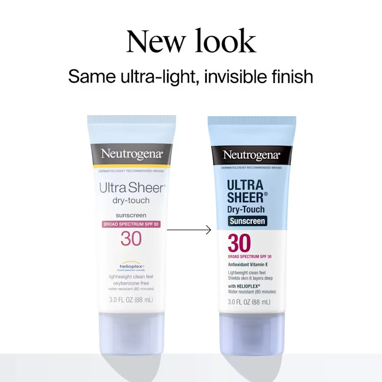 Neutrogena Ultra Sheer Dry-Touch Sunscreen Lotion Broad Spectrum SPF 30 New Version