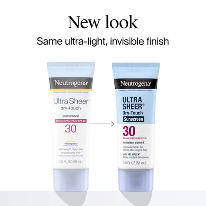Neutrogena Ultra Sheer Dry-Touch Sunscreen Lotion Broad Spectrum SPF 30 New Version