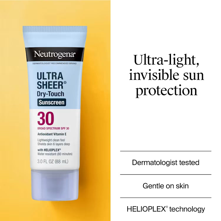Neutrogena Ultra Sheer Dry-Touch Sunscreen Lotion Broad Spectrum SPF 30 New Version