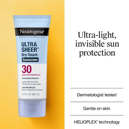 Neutrogena Ultra Sheer Dry-Touch Sunscreen Lotion Broad Spectrum SPF 30 New Version