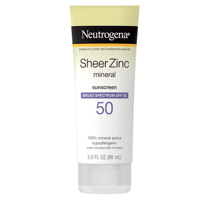 Neutrogena Sheer Zinc Mineral Sunscreen Broad Spectrum SPF 50