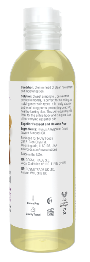 NOW Foods Solutions, Sweet Almond Oil, 100% Pure Nourishing & Revitalizing