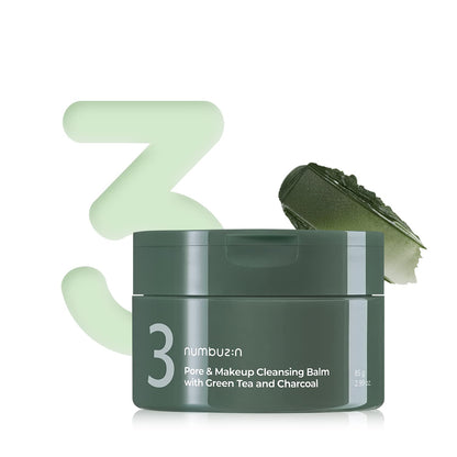 Numbuzin-No.3 Pore & Makeup Cleansing Balm with Green Tea and Charcoal 2.99 oz