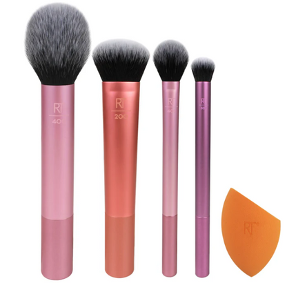 Real Techniques | Everyday Essentials Makeup Brush Set with Bonus Miracle Complexion Sponge