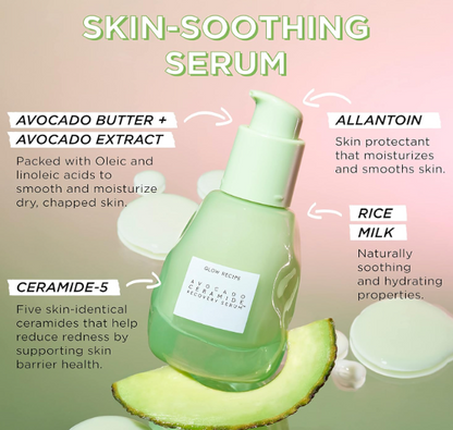 Glow Recipe | Avocado Ceramide Recovery Serum | Barrier Rescue + Redness Relief