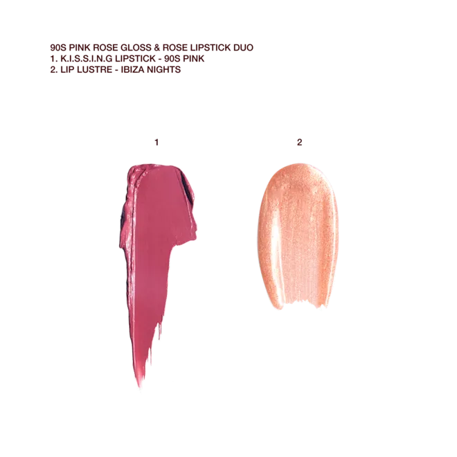 CHARLOTTE TILBURY - K.I.S.S.I.N.G Lipstick and Lip Gloss Duos - 90's Pink