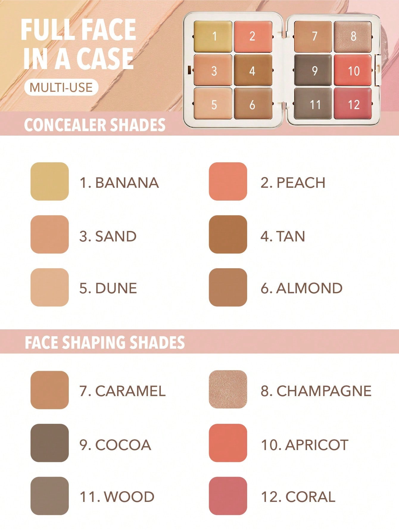 SHEGLAM All About That Face Multifunctional Face Palette – Vanilla Sculpt