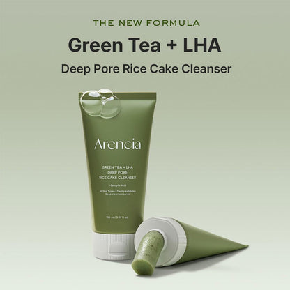 Arencia Green Tea + LHA Deep Pore Rice Cake Cleanser