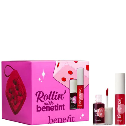 Benefit Cosmetics Rollin’ With Benetint Cheek & Lip Tint + Limited Edition Lip Oil Duo With Beauty Bag