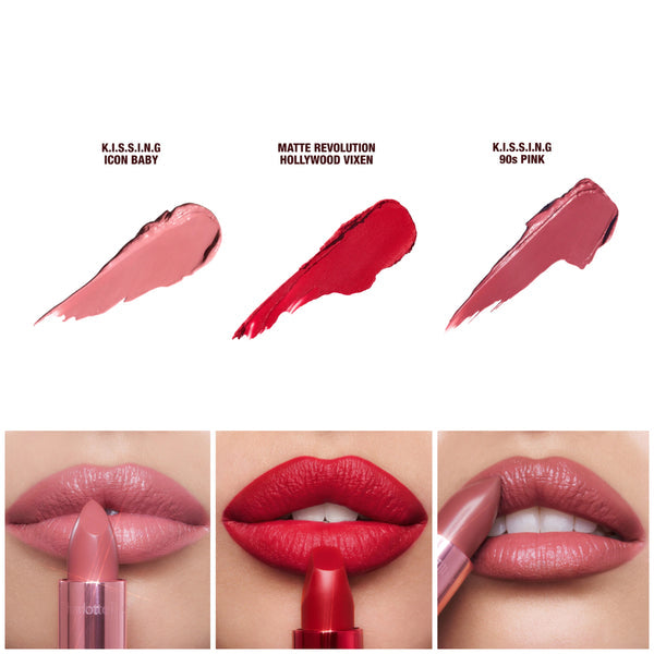 Charlotte Tilbury Mini Iconic Hollywood Lipstick Trio Set