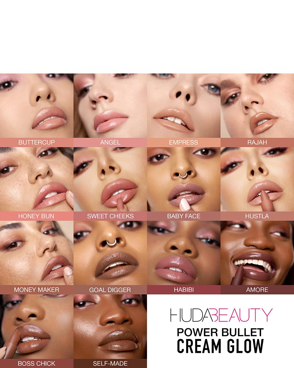 HUDA BEAUTY Power Bullet Cream Glow Hydrating Lipstick – Rajah