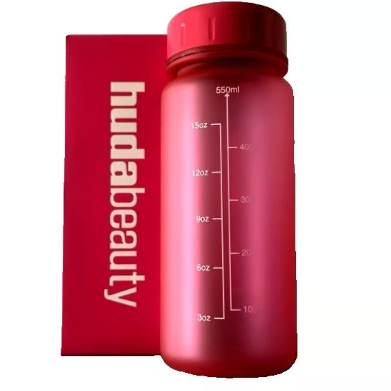 Huda Beauty Branded Pink Water Bottle