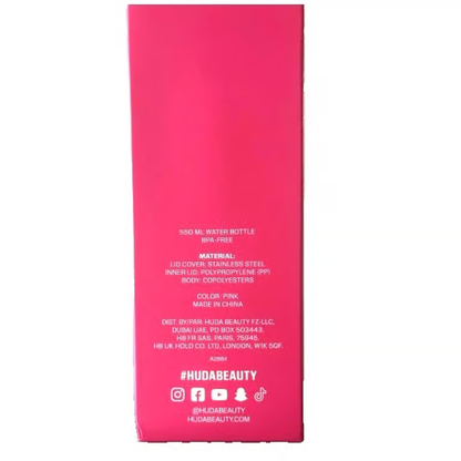 Huda Beauty Branded Pink Water Bottle