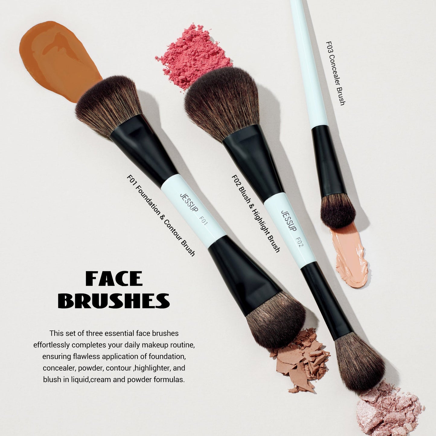 JessUp 14-in-10 Duo-End Brush Versatility Collection T500