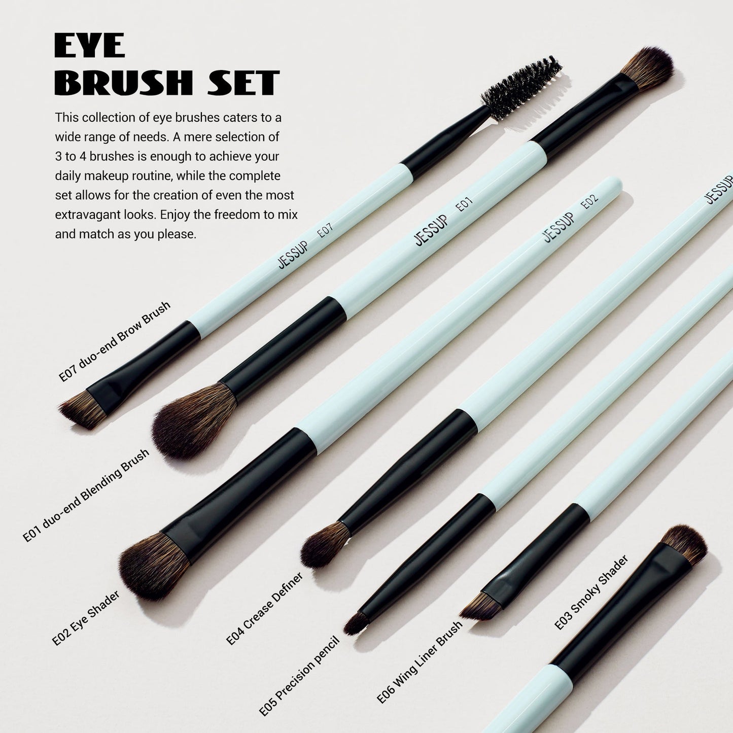 JessUp 14-in-10 Duo-End Brush Versatility Collection T500