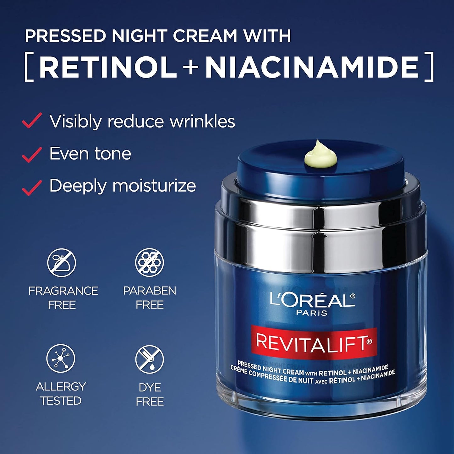 L'Oréal Paris Revitalift Derm Intensives Pressed Night Cream with Retinol + Niacinamide
