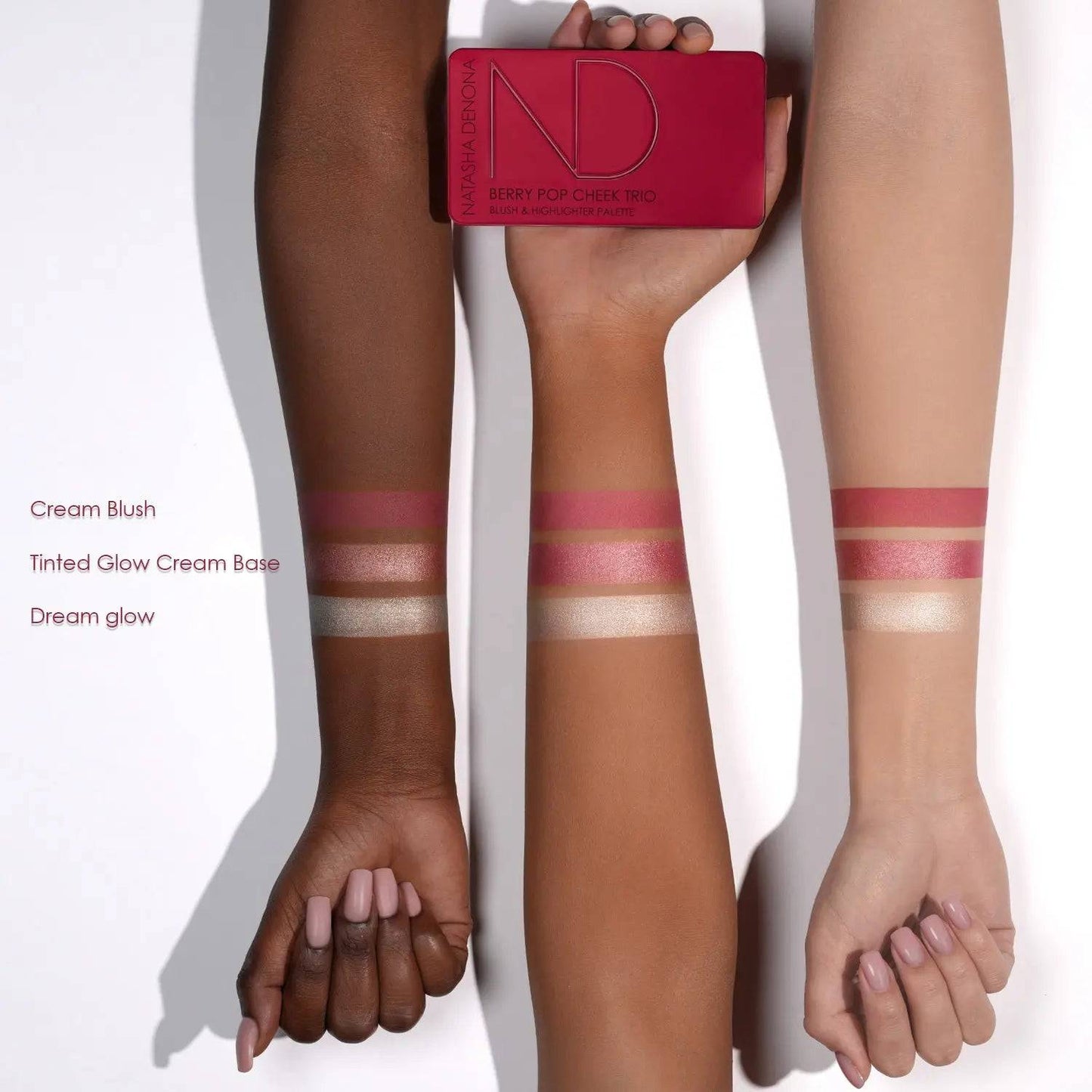 Natasha Denona Berry Pop Cheek Trio Blush & Highlighter Palette