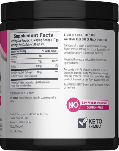 NeoCell Grassfed Collagen Peptides Powder Unflavored