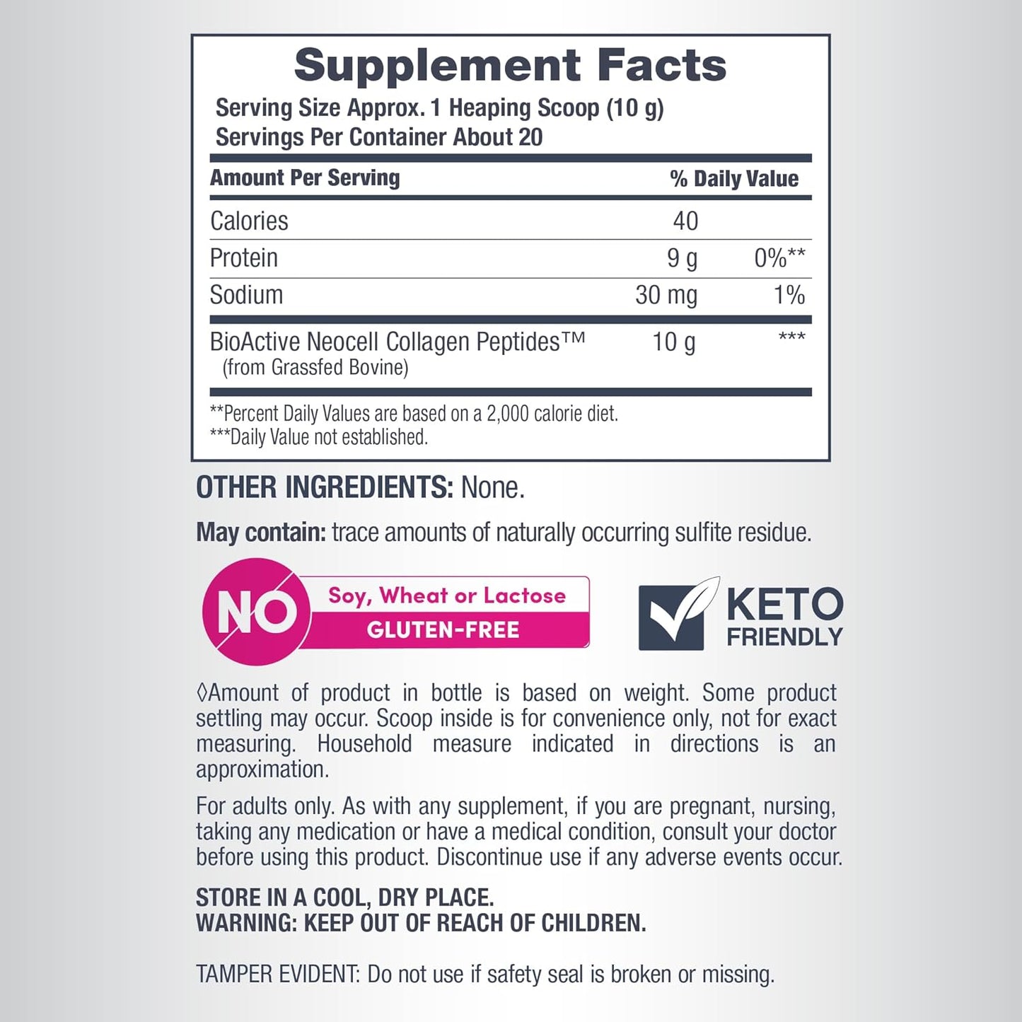 NeoCell Grassfed Collagen Peptides Powder Unflavored