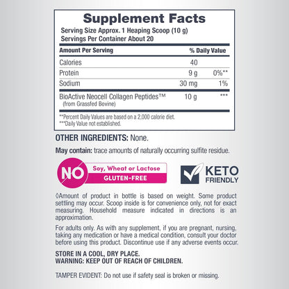 NeoCell Grassfed Collagen Peptides Powder Unflavored