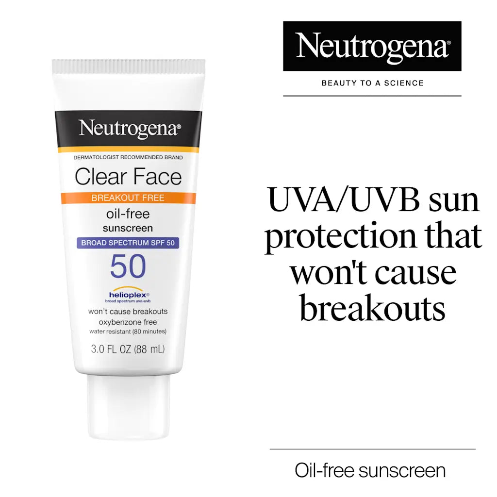Neutrogena Clear Face Liquid Lotion Sunscreen Broad Spectrum SPF 50